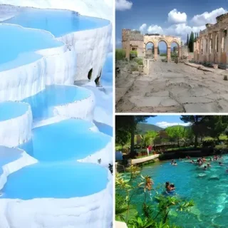 Посетите Памуккале и Иераполис во время однодневной экскурсии из Антальи. Искупайтесь в бассейне Клеопатры, исследуйте древние руины, белые террасы, обед и трансфер включены.