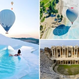 Тур из Анталии в Памуккале! Полет на воздушном шаре и экскурсия в Иераполис. Экскурсия "все включено" с гидом, обед и трансфер включены.