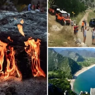 Присоединяйтесь к ночному джип-сафари из Кемера к горе Химера и Олимпос! Откройте для себя вечный огонь, искупайтесь на пляже Олимпос и насладитесь ужином у реки в Улупынаре.