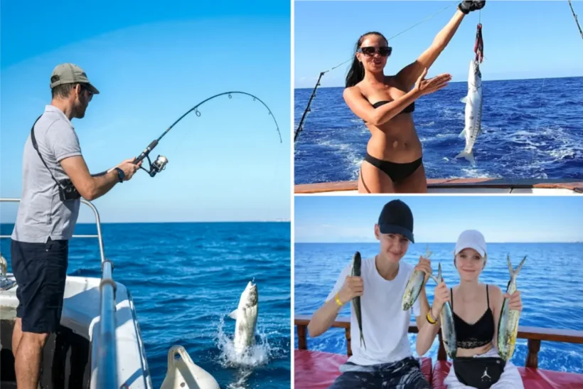 Sea fishing trip and boat excursion! Includes breakfast, fishing gear, instruction, swimming, lunch with your catch, hotel transfer, and insurance.