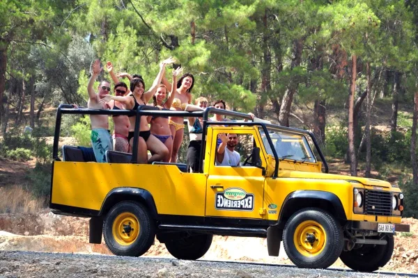 Join the Belek Jeep Safari Tour and explore the Taurus Mountains in powerful 4×4 jeeps. Visit mountain villages, swim in rivers, enjoy a BBQ lunch, and experience a full day of adventure and nature!