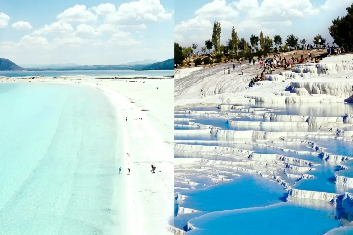 Book the Kemer Pamukkale Salda Lake Tour! Full-day all-inclusive trip to white travertines & "Turkish Maldives" excursion. Includes meals & transfer!