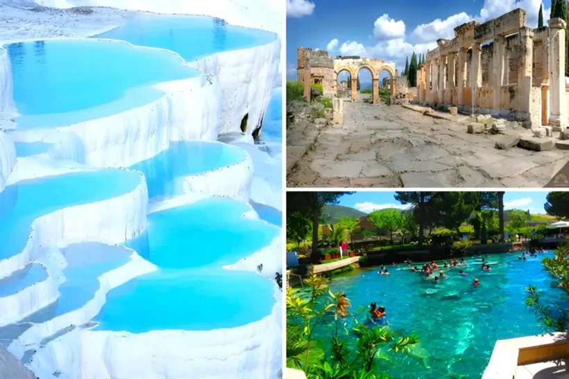 Discover Pamukkale travertines and Hierapolis ancient city on a full-day guided tour from Kemer including Cleopatra thermal pool and lunch.