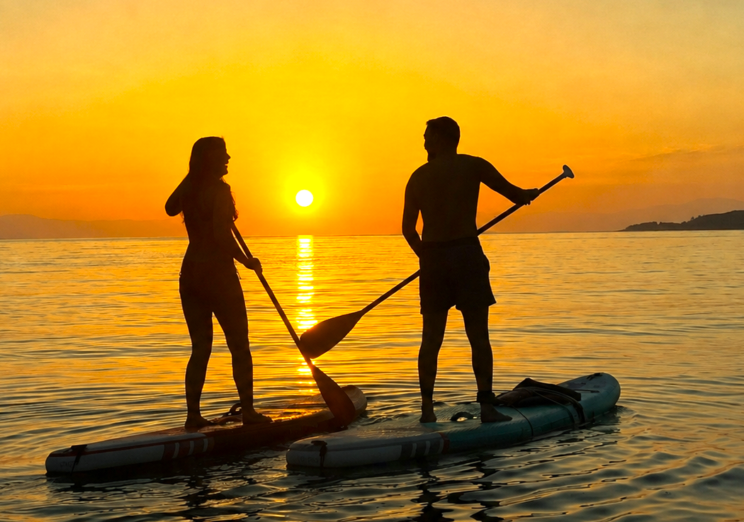 Enjoy a sunrise SUP & kayak tour in Kemer. Paddle along the Mediterranean coast, explore Pirate Cave, swim in crystal-clear waters, and relax in nature.
